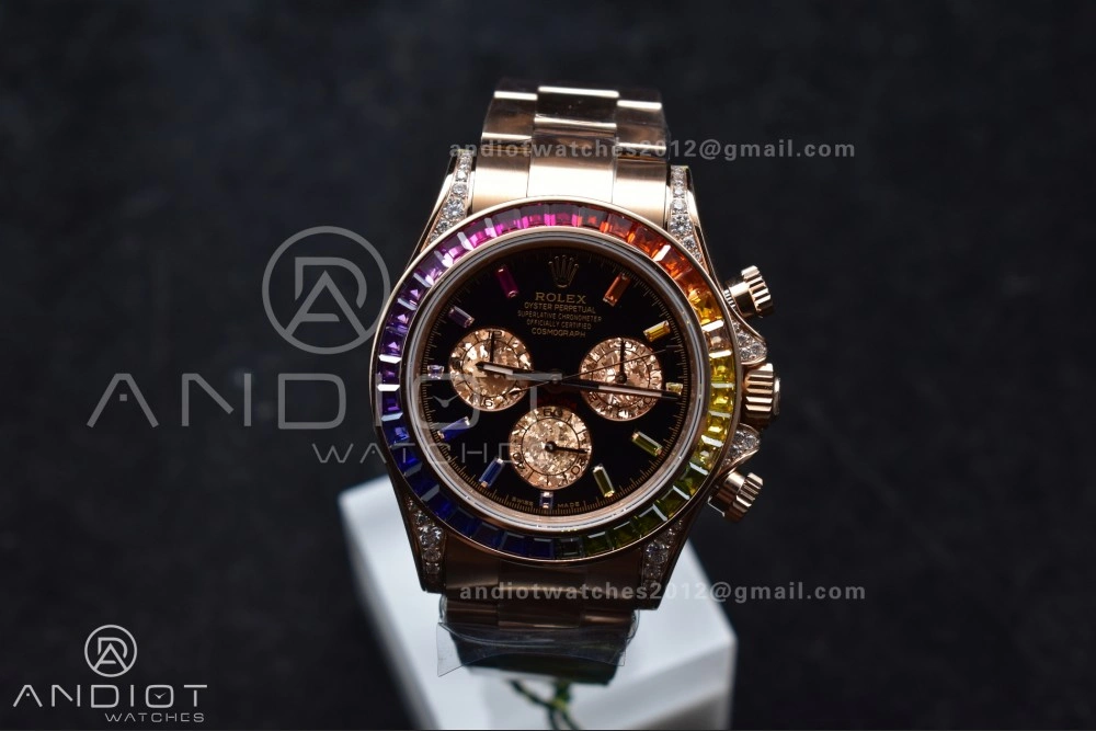 Durable Daytona 116595RBOW Rainbow ZF 1:1 Best Edition Black Diamonds Dial on RG Bracelet SH 776