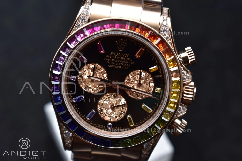 Durable Daytona 116595RBOW Rainbow ZF 1:1 Best Edition Black Diamonds Dial on RG Bracelet SH 776