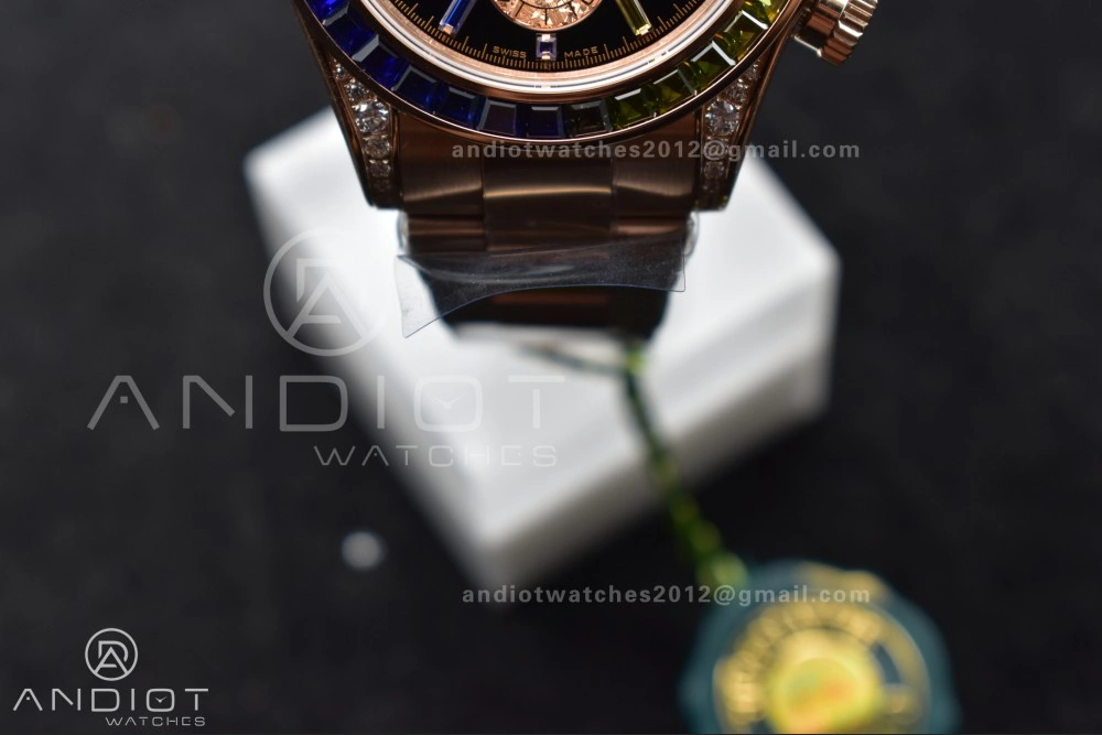 Durable Daytona 116595RBOW Rainbow ZF 1:1 Best Edition Black Diamonds Dial on RG Bracelet SH 776