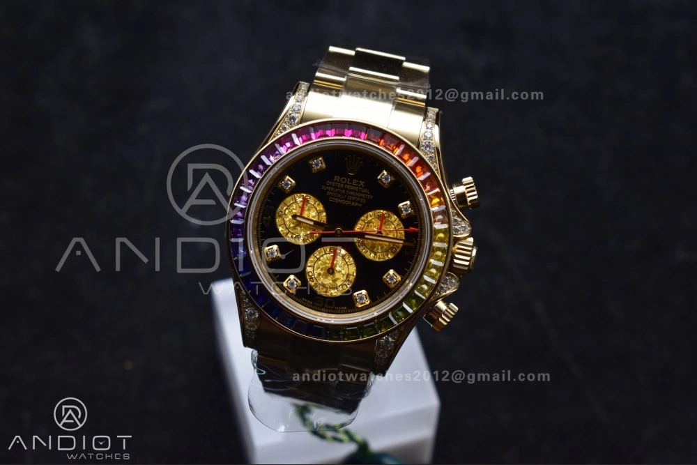Daytona 116598RBOW Rainbow ZF 1:1 Best Edition Black Diamonds Dial on YG Bracelet SH Timeless 779