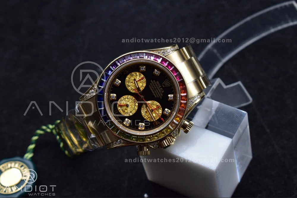 Daytona 116598RBOW Rainbow ZF 1:1 Best Edition Black Diamonds Dial on YG Bracelet SH Timeless 779