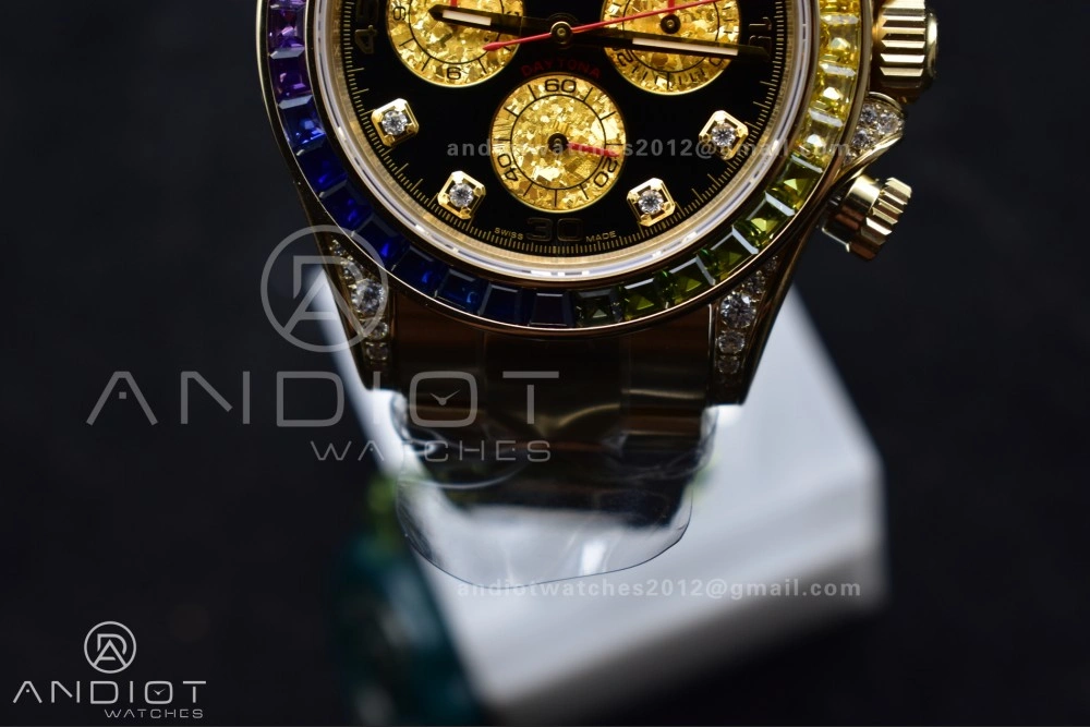Daytona 116598RBOW Rainbow ZF 1:1 Best Edition Black Diamonds Dial on YG Bracelet SH Timeless 779