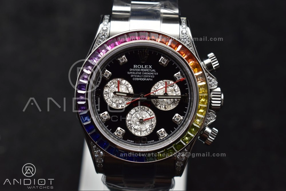 Daytona 116599RBOW Rainbow ZF 1:1 Best Edition Black Diamonds Dial on SS Bracelet SH Versatile 778