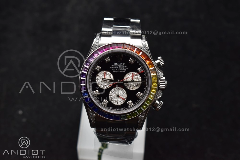 Daytona 116599RBOW Rainbow ZF 1:1 Best Edition Black Diamonds Dial on SS Bracelet SH Versatile 778