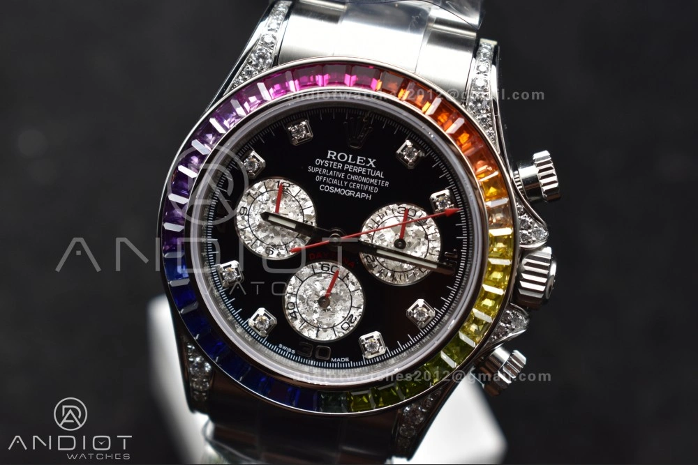 Daytona 116599RBOW Rainbow ZF 1:1 Best Edition Black Diamonds Dial on SS Bracelet SH Versatile 778