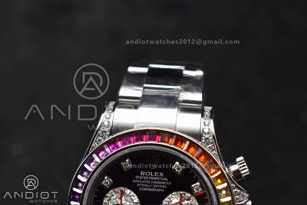 Daytona 116599RBOW Rainbow ZF 1:1 Best Edition Black Diamonds Dial on SS Bracelet SH Versatile 778