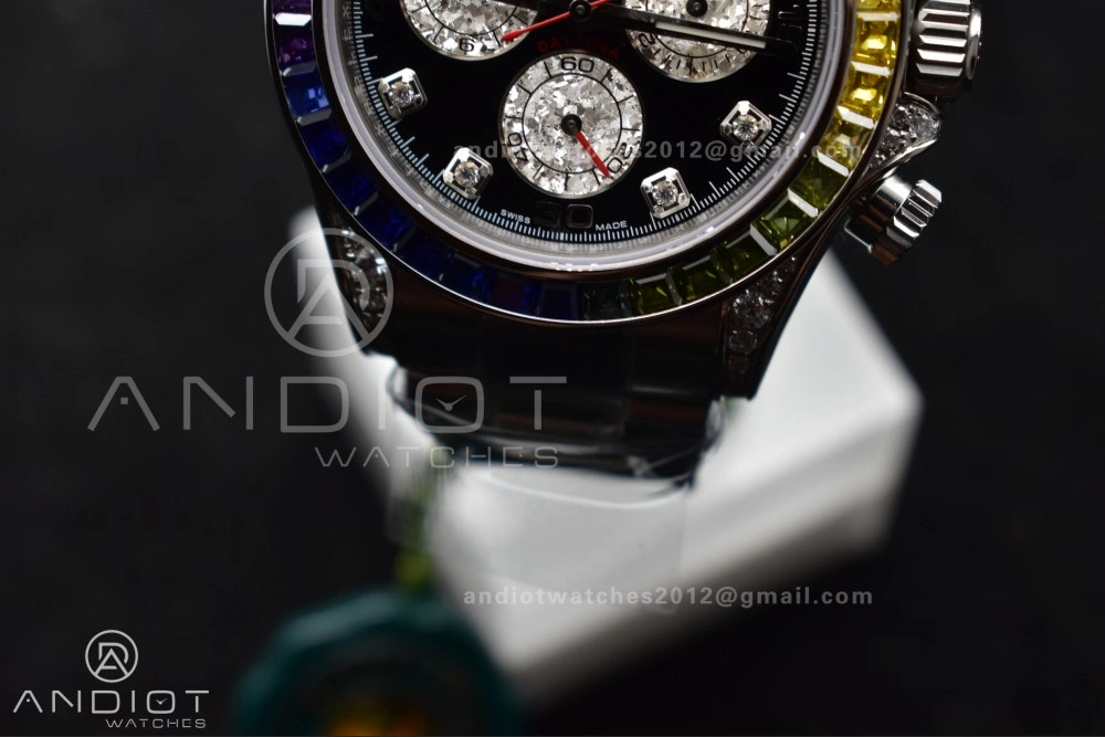 Daytona 116599RBOW Rainbow ZF 1:1 Best Edition Black Diamonds Dial on SS Bracelet SH Versatile 778