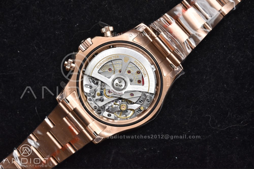 Breathable Daytona 126505 QF 1:1 Best Edition Black RG Diamonds Dial on RG Braclet SH4131 V 783