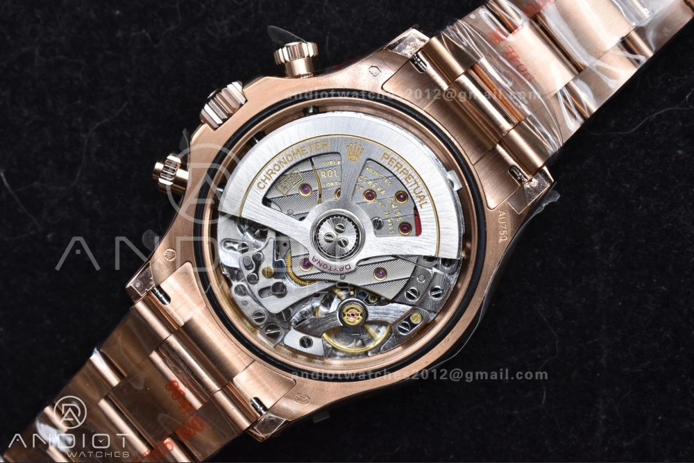 Breathable Daytona 126505 QF 1:1 Best Edition Black RG Diamonds Dial on RG Braclet SH4131 V 783