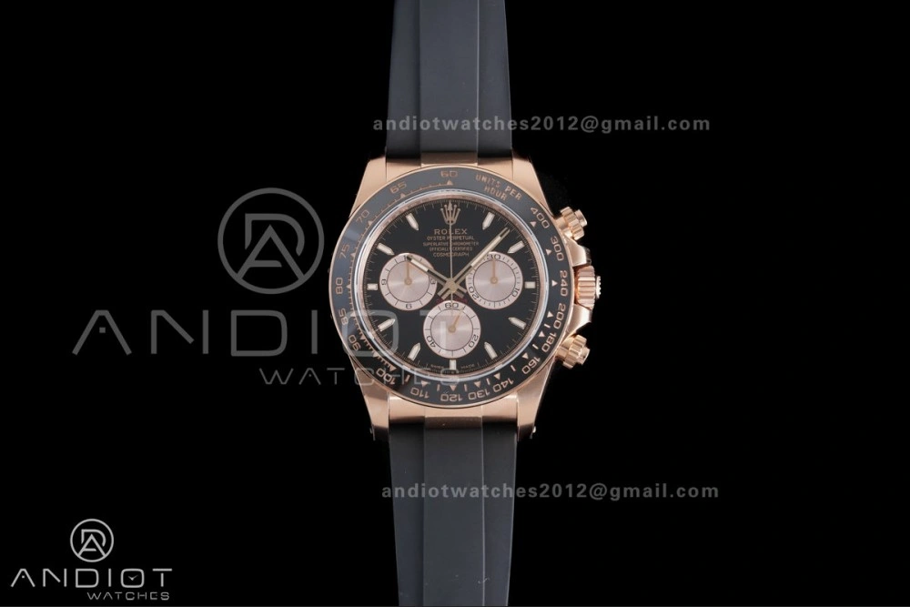 Sophisticated Daytona 126515 Gain Weight VSF 1:1 Best Edition Black Dial RG Sub-dial Stick Marker On Oyster-flex Strap DD 798