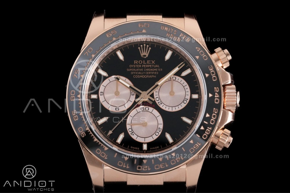 Sophisticated Daytona 126515 Gain Weight VSF 1:1 Best Edition Black Dial RG Sub-dial Stick Marker On Oyster-flex Strap DD 798