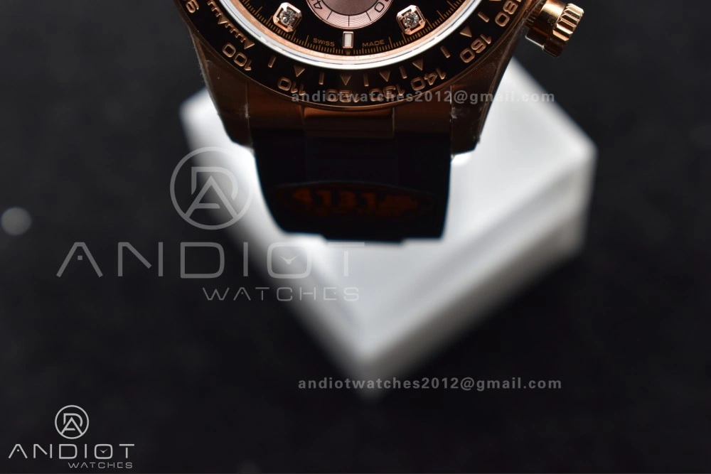 Daytona 126515 QF 1:1 Best Edition Black RG Diamonds Dial on Oysterflex Strap SH4131 V6 (Weighted) WaterResistant 801