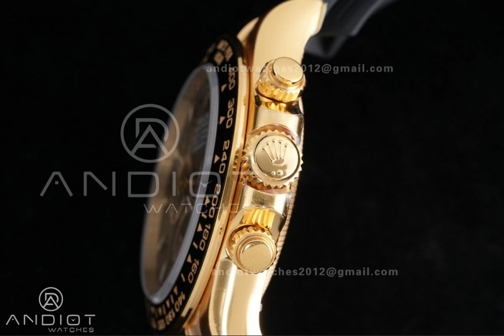 Daytona 126518 Gain Weight VSF 1:1 Best Edition Black Dial Gold Rim Black Sub-dial Stick Marker on Oyster-flex Strap DD Snug 804