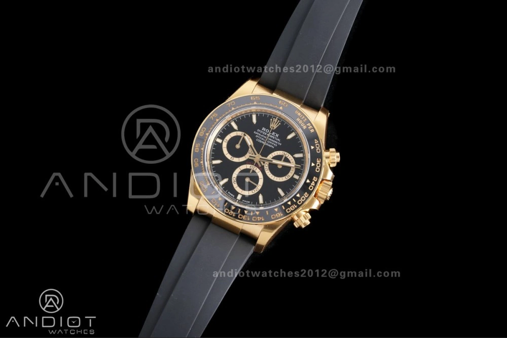 Daytona 126518 Gain Weight VSF 1:1 Best Edition Black Dial Gold Rim Black Sub-dial Stick Marker on Oyster-flex Strap DD Snug 804