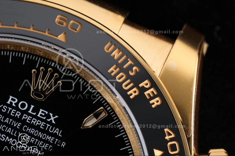 Daytona 126518 Gain Weight VSF 1:1 Best Edition Black Dial Gold Rim Black Sub-dial Stick Marker on Oyster-flex Strap DD Snug 804