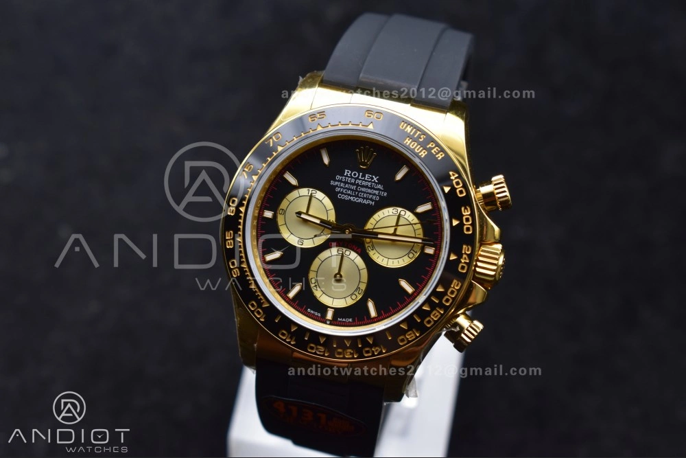 Sophisticated Daytona 126518 QF 1:1 Best Edition Black YG Dial on Oysterflex Strap SH4131 V6 (Weighted) 807