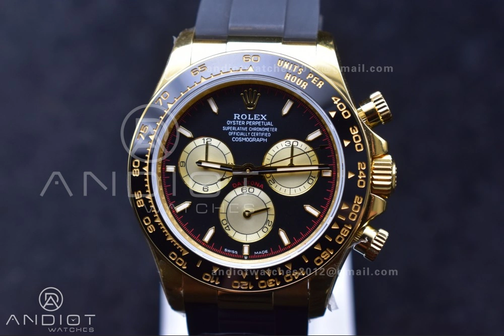 Sophisticated Daytona 126518 QF 1:1 Best Edition Black YG Dial on Oysterflex Strap SH4131 V6 (Weighted) 807