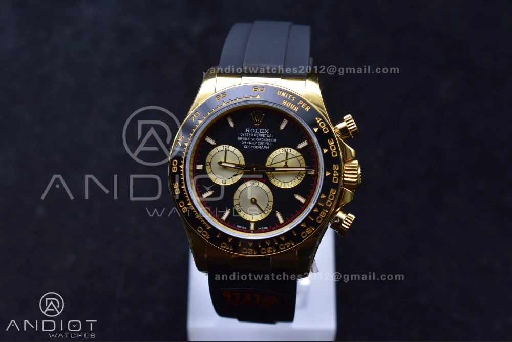 Sophisticated Daytona 126518 QF 1:1 Best Edition Black YG Dial on Oysterflex Strap SH4131 V6 (Weighted) 807