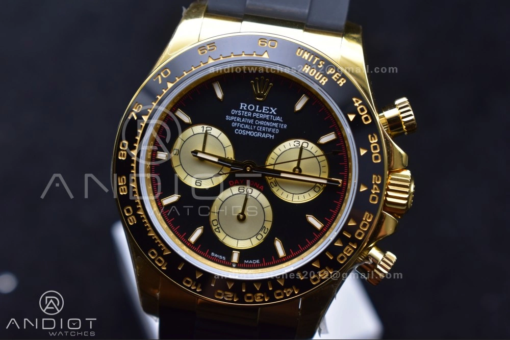 Sophisticated Daytona 126518 QF 1:1 Best Edition Black YG Dial on Oysterflex Strap SH4131 V6 (Weighted) 807