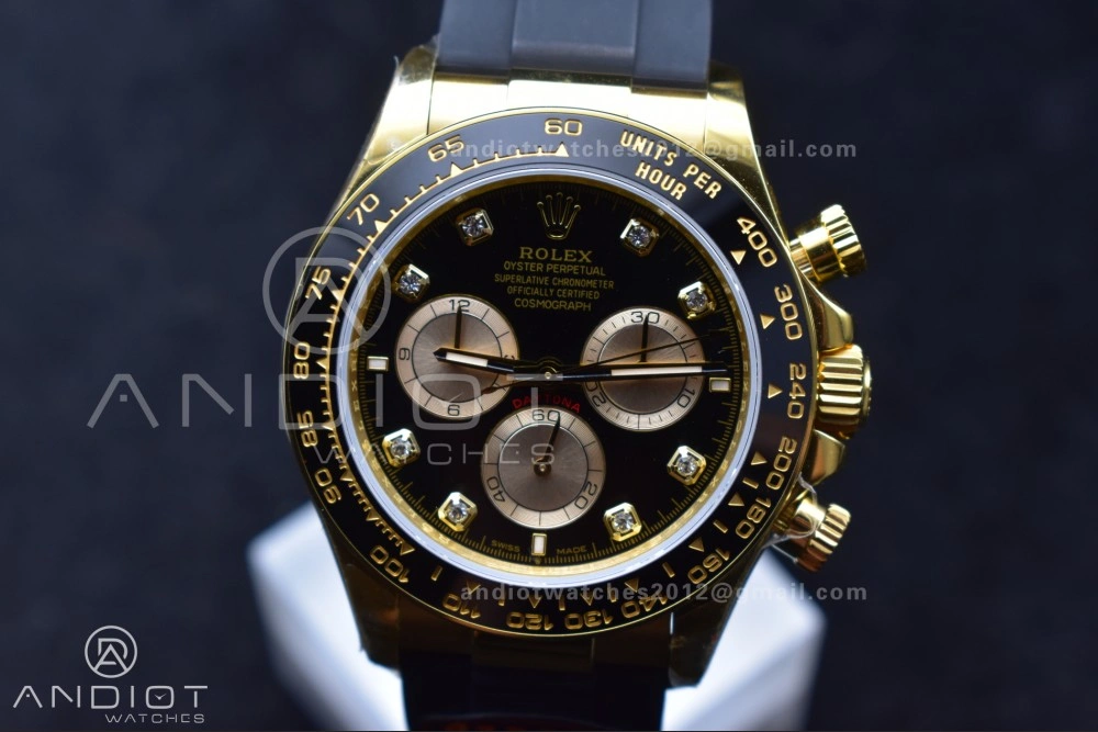 WellDesigned Daytona 126518 QF 1:1 Best Edition Black YG Diamonds Dial on Oysterflex Strap SH4131 V6 (Weighted) 806