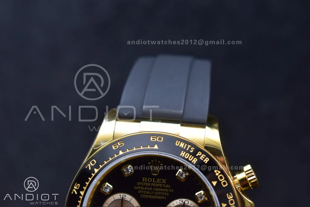 WellDesigned Daytona 126518 QF 1:1 Best Edition Black YG Diamonds Dial on Oysterflex Strap SH4131 V6 (Weighted) 806