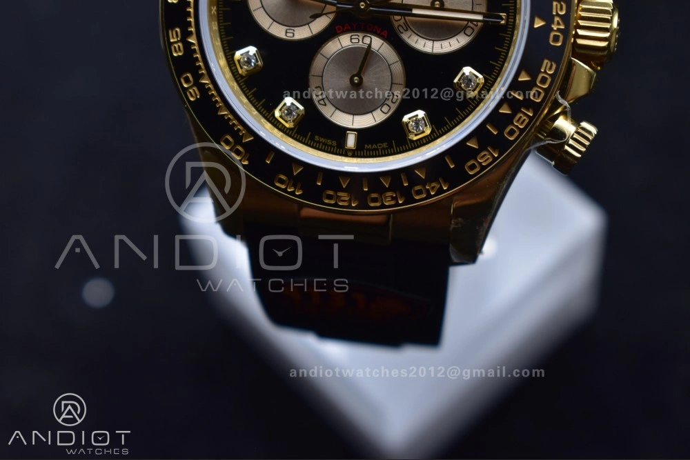 WellDesigned Daytona 126518 QF 1:1 Best Edition Black YG Diamonds Dial on Oysterflex Strap SH4131 V6 (Weighted) 806