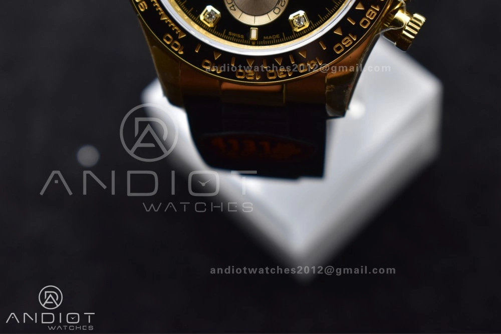 WellDesigned Daytona 126518 QF 1:1 Best Edition Black YG Diamonds Dial on Oysterflex Strap SH4131 V6 (Weighted) 806
