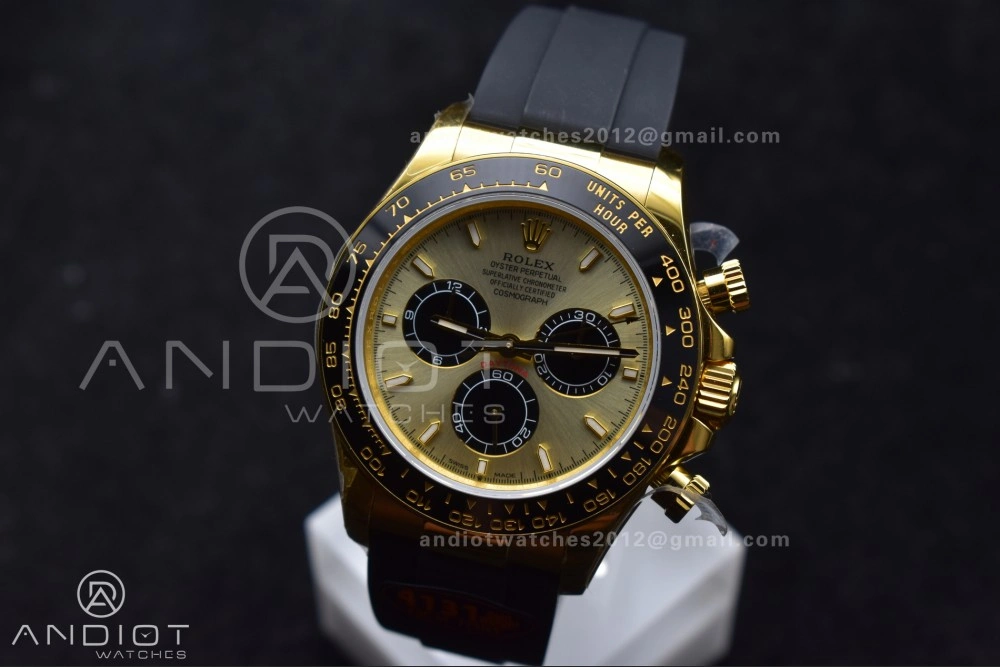 Daytona 126518 QF 1:1 Best Edition YG Black Dial on Oysterflex Strap SH4131 V6 (Weighted) Flexible 808