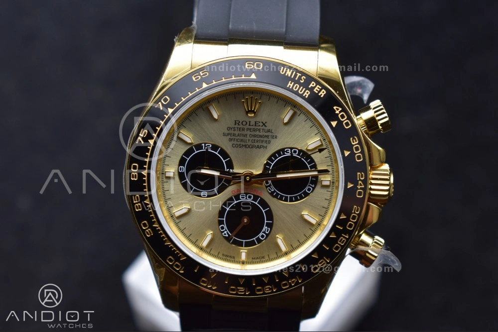 Daytona 126518 QF 1:1 Best Edition YG Black Dial on Oysterflex Strap SH4131 V6 (Weighted) Flexible 808