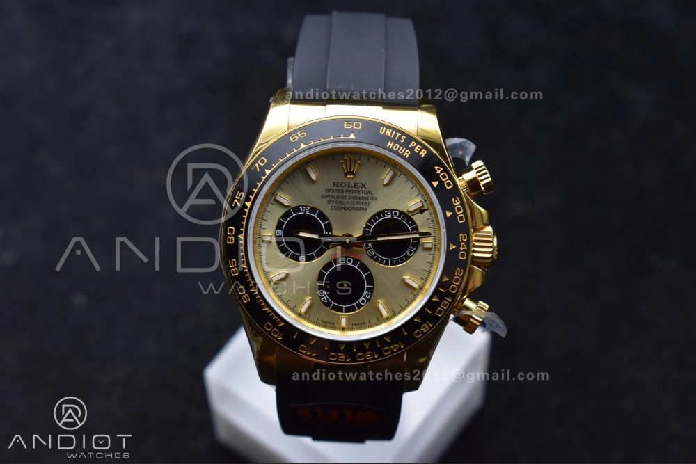Daytona 126518 QF 1:1 Best Edition YG Black Dial on Oysterflex Strap SH4131 V6 (Weighted) Flexible 808
