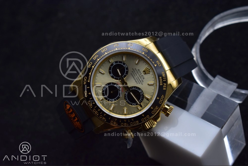 Daytona 126518 QF 1:1 Best Edition YG Black Dial on Oysterflex Strap SH4131 V6 (Weighted) Flexible 808