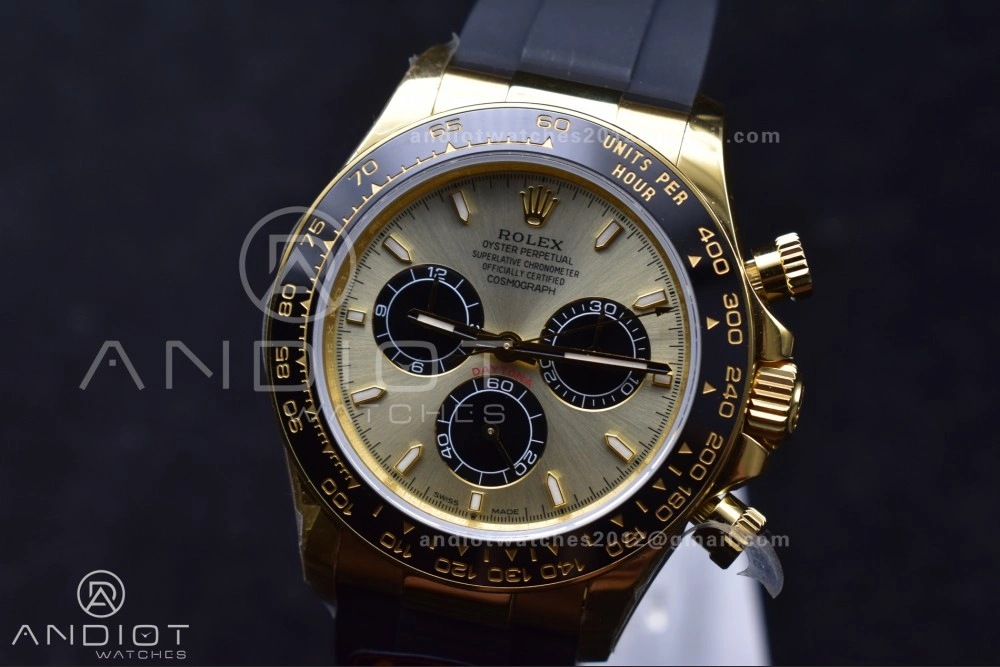 Daytona 126518 QF 1:1 Best Edition YG Black Dial on Oysterflex Strap SH4131 V6 (Weighted) Flexible 808