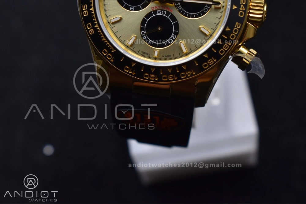 Daytona 126518 QF 1:1 Best Edition YG Black Dial on Oysterflex Strap SH4131 V6 (Weighted) Flexible 808