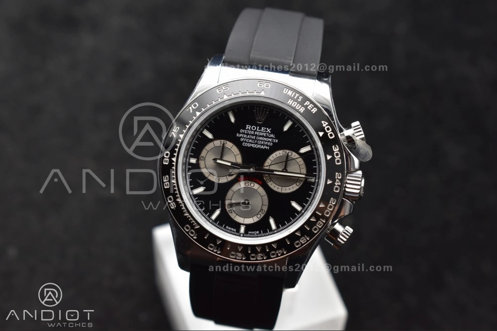 Daytona 126519 QF 1:1 Best Edition Black Silver Dial on Oysterflex Strap SH4131 V6 (Weighted) Minimalist 821