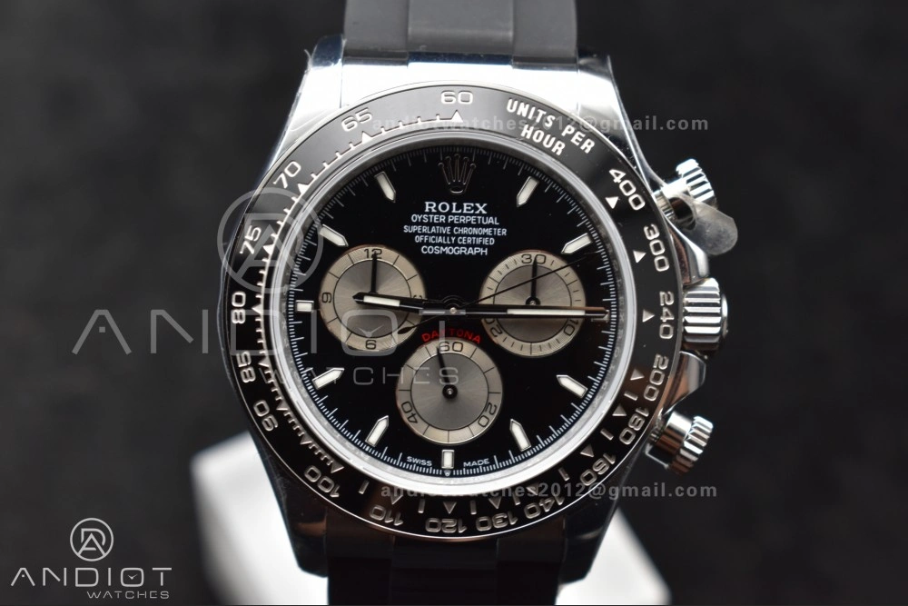 Daytona 126519 QF 1:1 Best Edition Black Silver Dial on Oysterflex Strap SH4131 V6 (Weighted) Minimalist 821