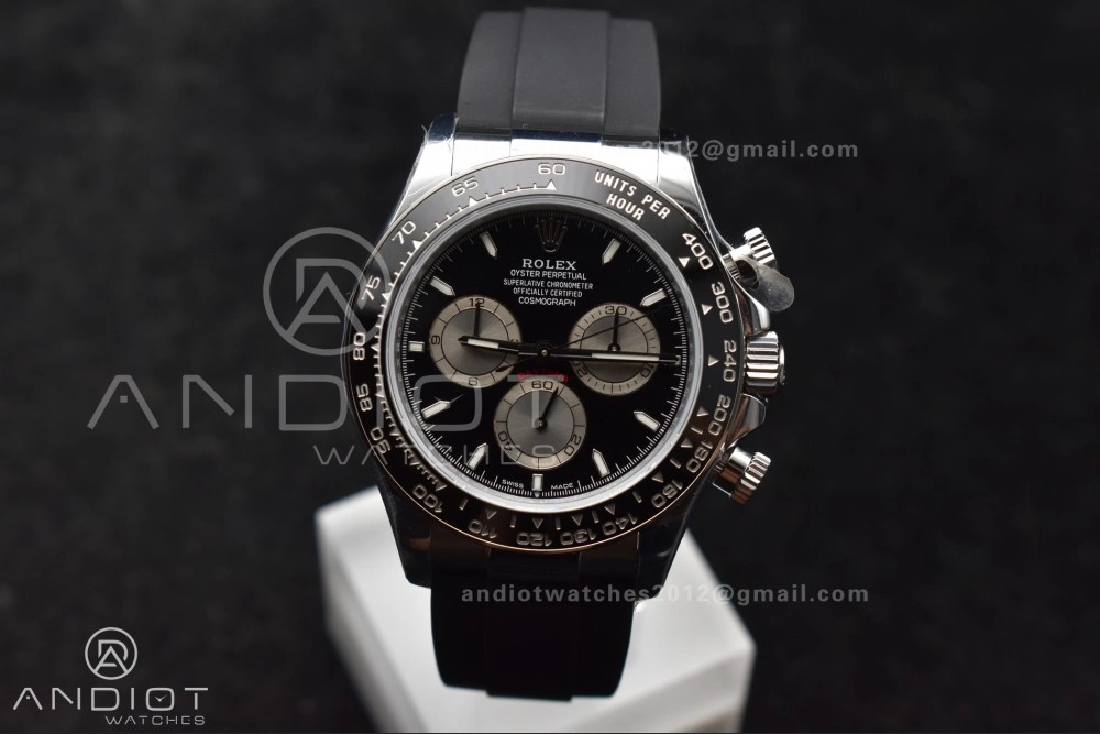 Daytona 126519 QF 1:1 Best Edition Black Silver Dial on Oysterflex Strap SH4131 V6 (Weighted) Minimalist 821