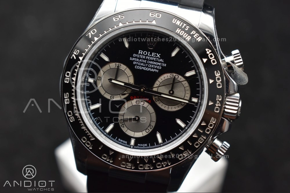 Daytona 126519 QF 1:1 Best Edition Black Silver Dial on Oysterflex Strap SH4131 V6 (Weighted) Minimalist 821
