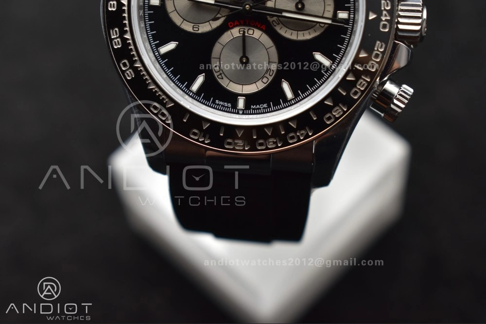 Daytona 126519 QF 1:1 Best Edition Black Silver Dial on Oysterflex Strap SH4131 V6 (Weighted) Minimalist 821
