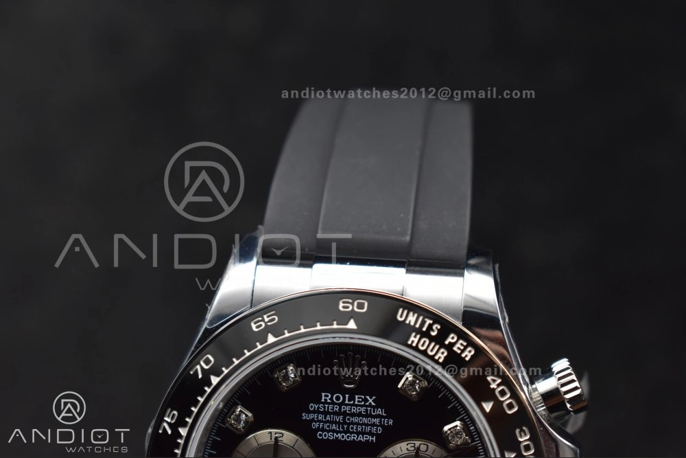 Daytona 126519 QF 1:1 Best Edition Black Silver Diamonds Dial on Oysterflex Strap SH4131 V6 (Weighted) Neat 810