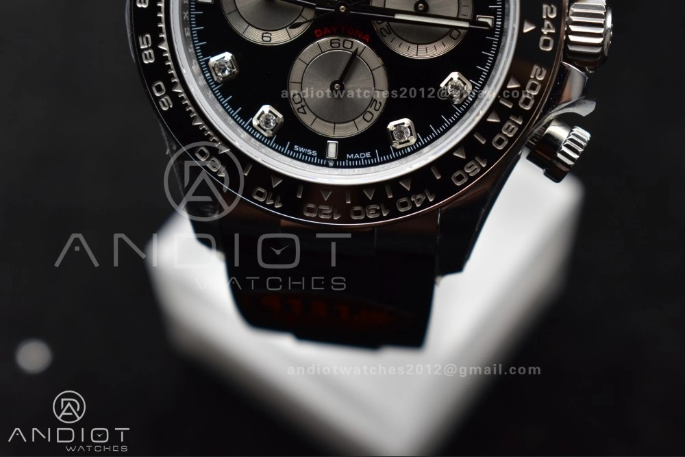Daytona 126519 QF 1:1 Best Edition Black Silver Diamonds Dial on Oysterflex Strap SH4131 V6 (Weighted) Neat 810