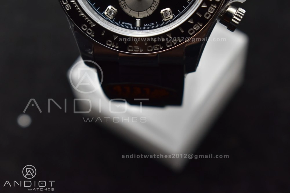 Daytona 126519 QF 1:1 Best Edition Black Silver Diamonds Dial on Oysterflex Strap SH4131 V6 (Weighted) Neat 810