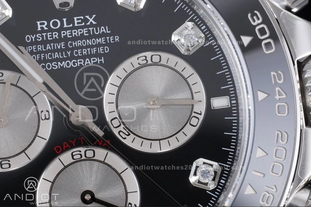 Daytona 126519 VSF 1:1 Best Edition Black Silver Diamonds Dial on Oysterflex Strap VS4131 V2 (Weighted) SoftTouch 816