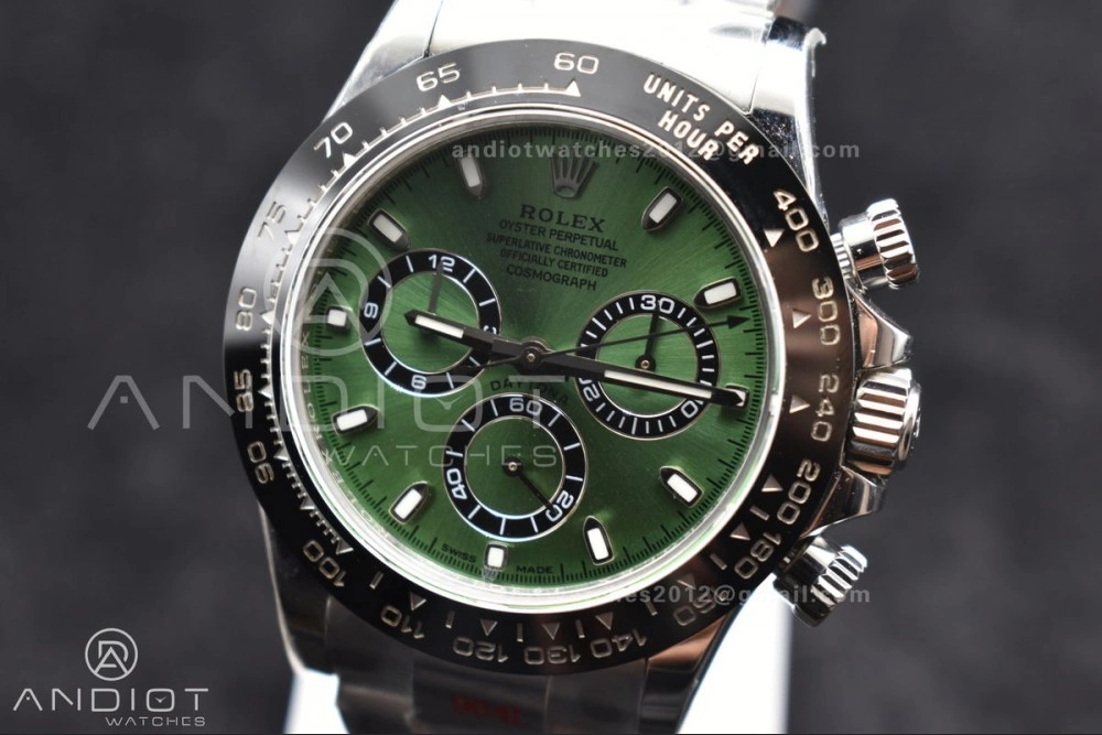 Sophisticated Daytona IPK 1:1 Best Edition 904L SS Case and Bracelet Green Dial Black Ceramic Bezel SA 817