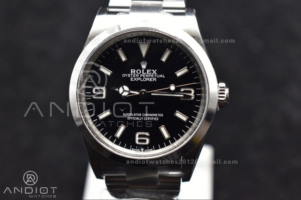 ModernLook Explorer 124270 36mm 904L Steel Clean 1:1 Best Edition Black Dial on SS Bracelet VR 854