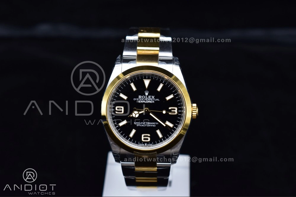 Resilient Explorer 124273 36mm 904L Steel VSF 1:1 Best Edition Black Dial on SS YG Bracelet DD 842