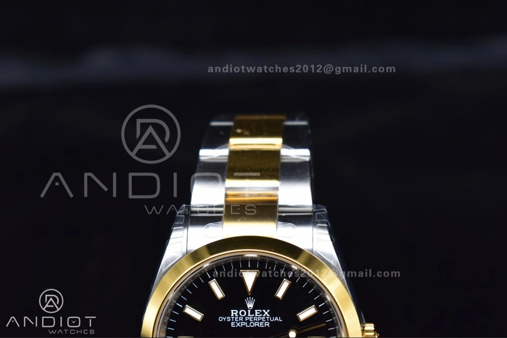 Resilient Explorer 124273 36mm 904L Steel VSF 1:1 Best Edition Black Dial on SS YG Bracelet DD 842