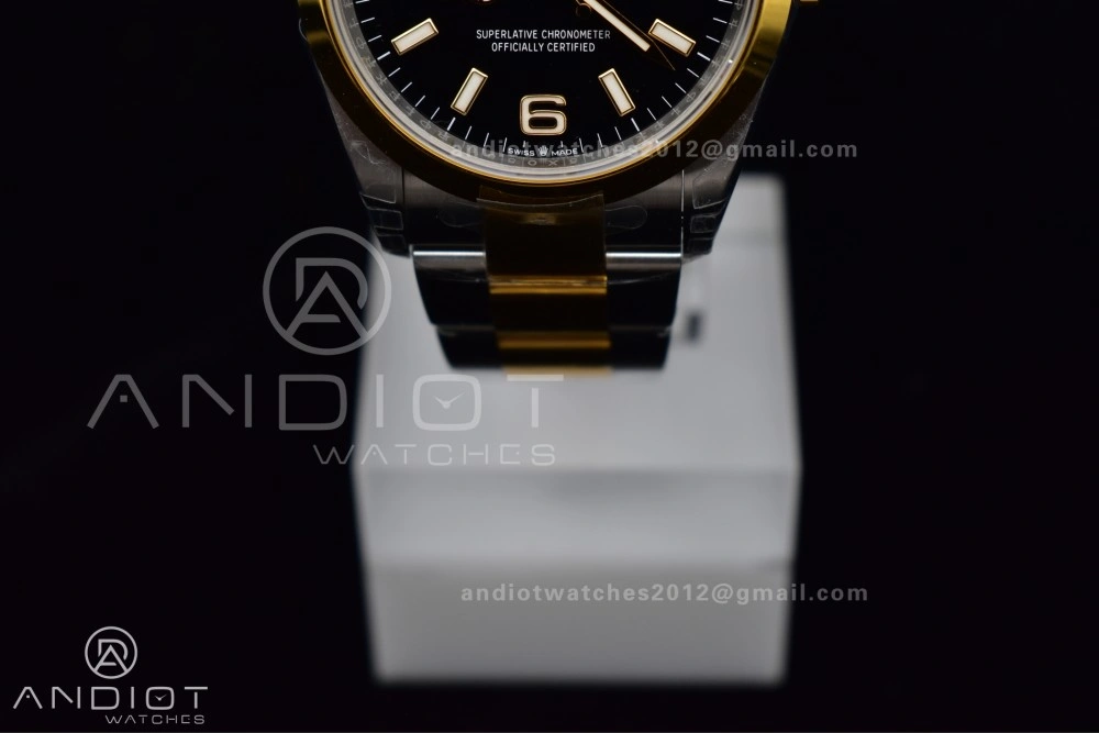 Resilient Explorer 124273 36mm 904L Steel VSF 1:1 Best Edition Black Dial on SS YG Bracelet DD 842