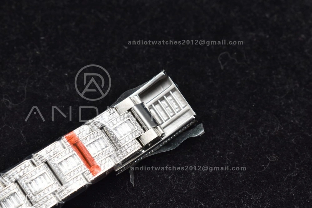 Sleek GMT 40mm Full Diamonds SS AMGF Best Edition Diamond Dial On Bracelet On VR 849