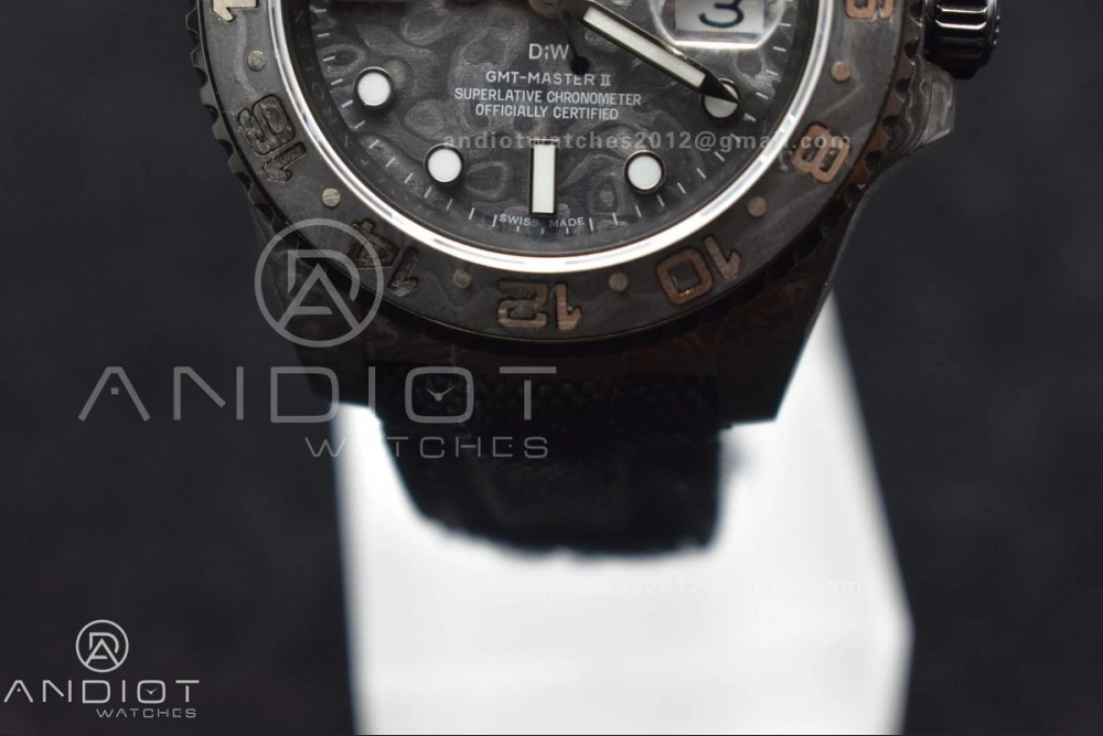 GMT DIW Carbon OMF Best Edition All Black Black Dial on Black Nylon Strap SA3186 CHS Practical 423