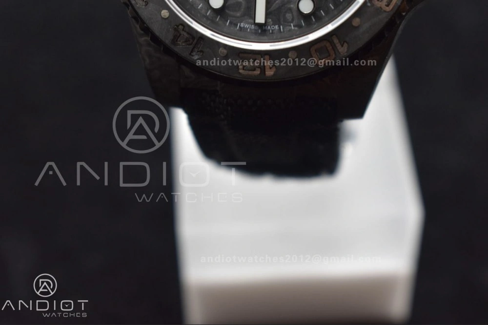 GMT DIW Carbon OMF Best Edition All Black Black Dial on Black Nylon Strap SA3186 CHS Practical 423